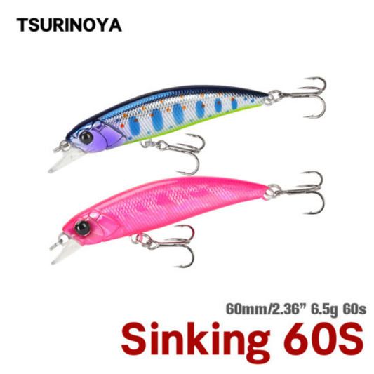 TSURINOYA INTRUDER 60S Sinking Minnow 6.5g