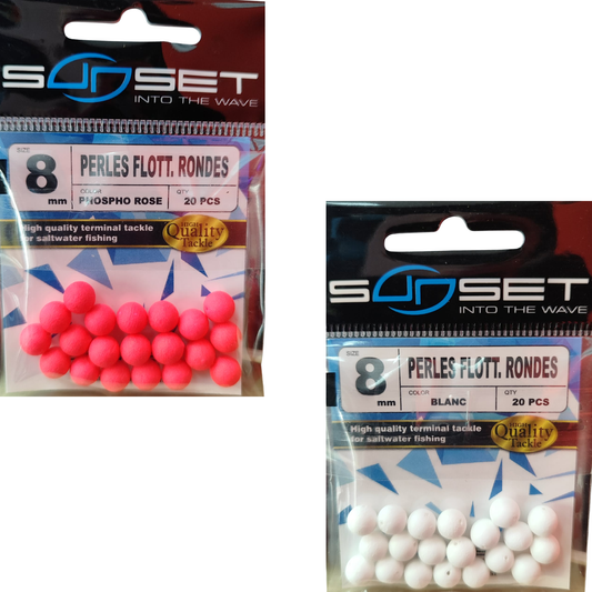 SUNSET Perles Flottantes RONDES 8mm